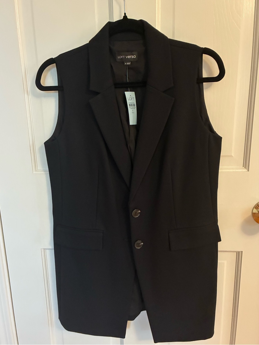 LOFT Versa Black Tailored Sleeveless Blazer Vest, NWT, SP